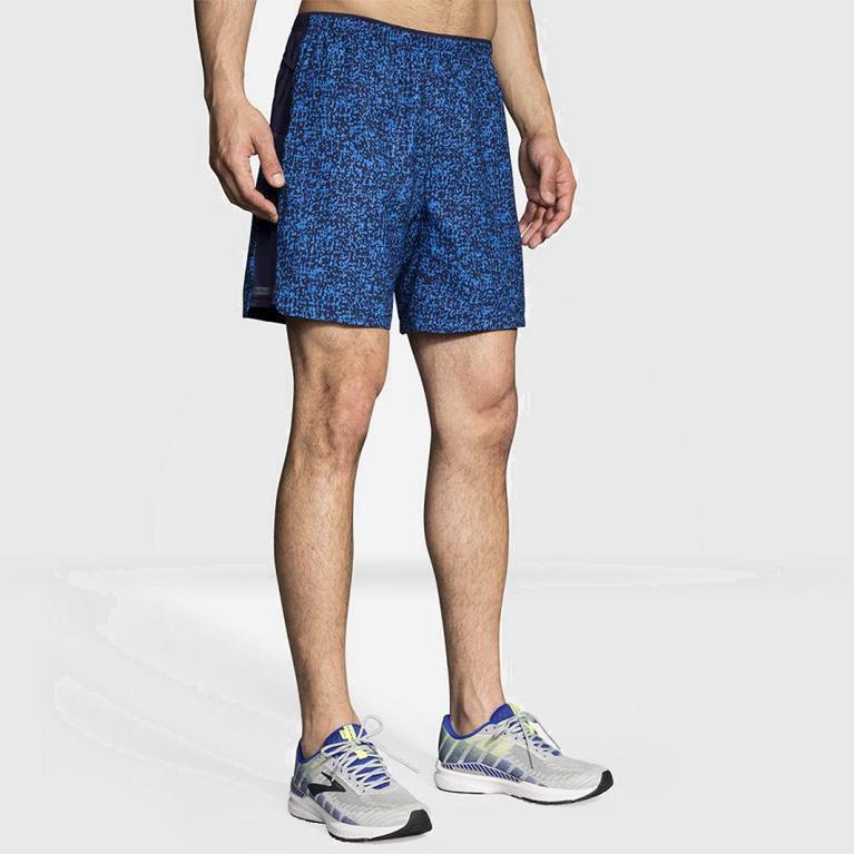 Brooks Sherpa 7 2-In-1 NZ - Men's Running Shorts - Blue (60784-KTNY)